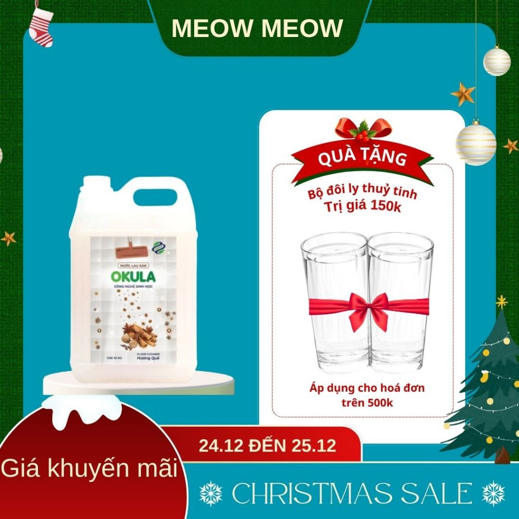 Nước lau sàn OKULA Hương Quế, dung tích 10KG, lau sạch bụi bẩn, khử mùi hiệu quả