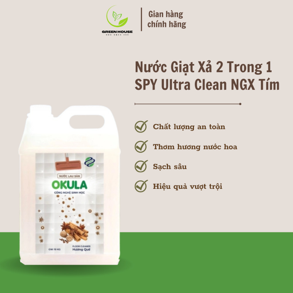 Nước lau sàn OKULA Hương Quế, dung tích 10KG, lau sạch bụi bẩn, khử mùi hiệu quả