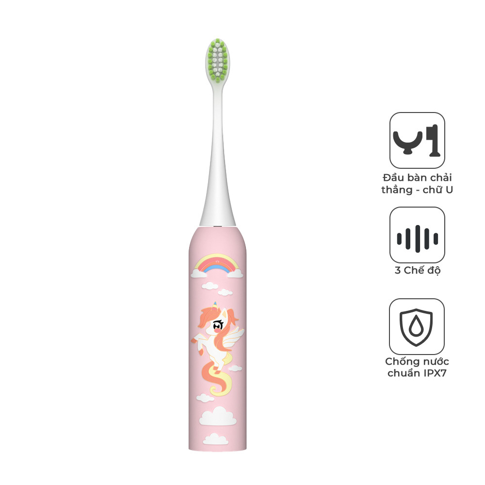 Bàn Chải Điện Trẻ Em Kid-03 – 5 Chế Độ Rung – Lông Siêu Mềm – Hẹn Giờ Thông Minh – Chống Nước IPX7
